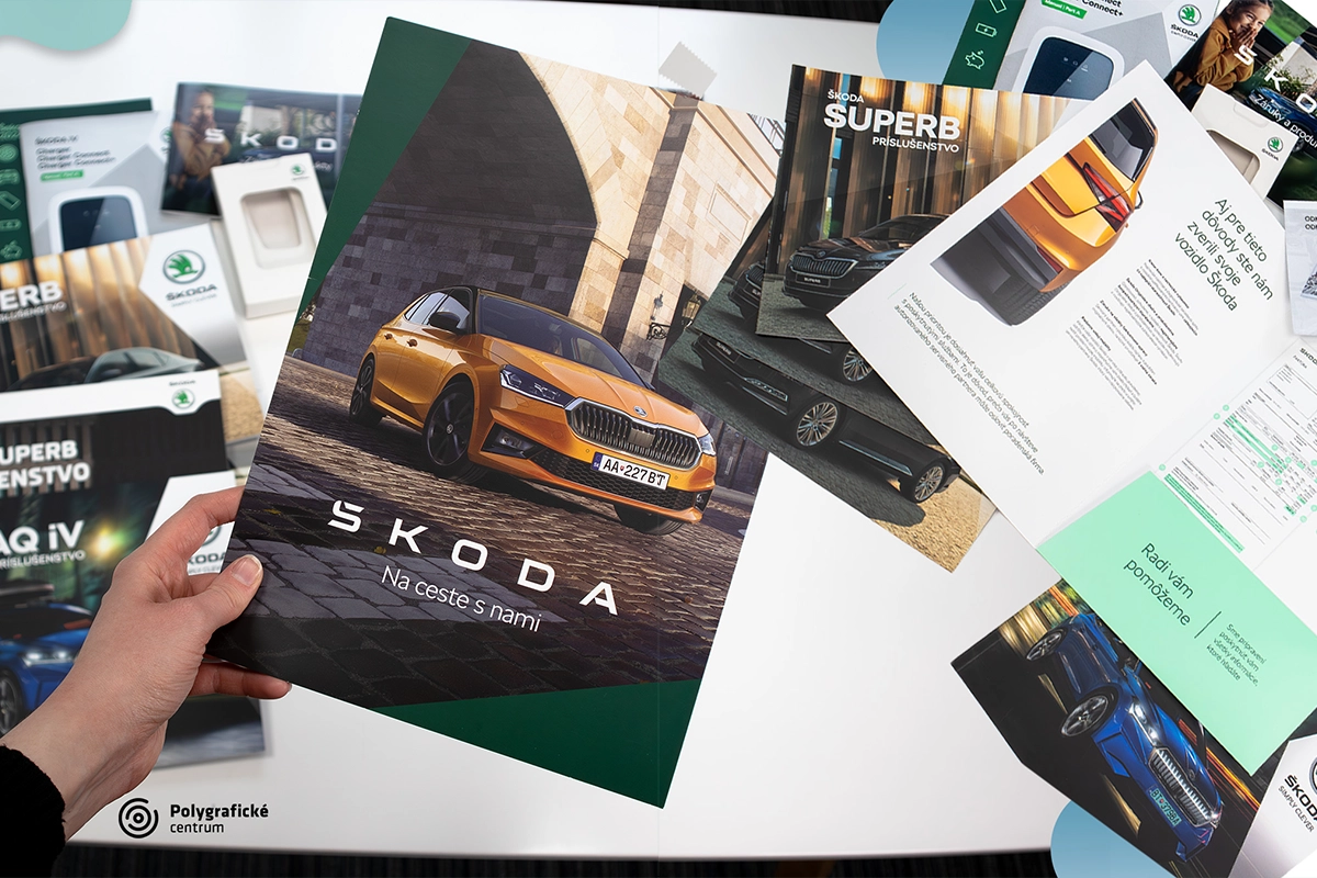 Komplexná ukážka riešení na mieru pre prvý dojem firemnej identity: katalógy, zakladače, brožúry a produktové manuály.